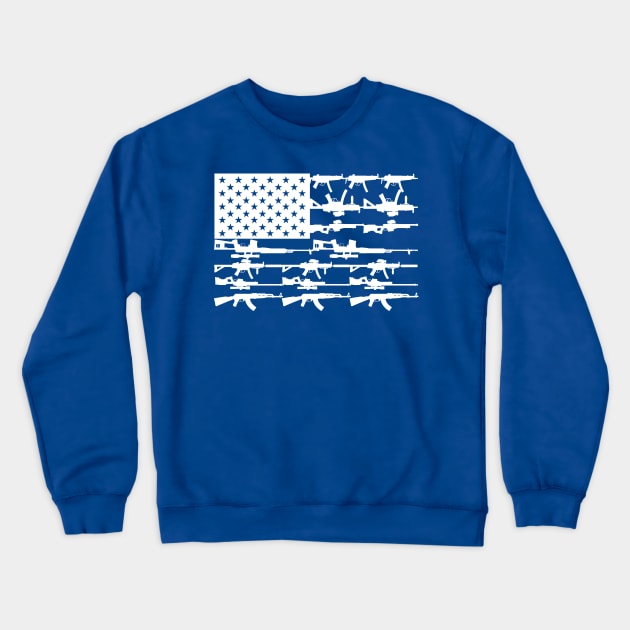 Stars, Stripes and Guns Crewneck Sweatshirt by Alema Art